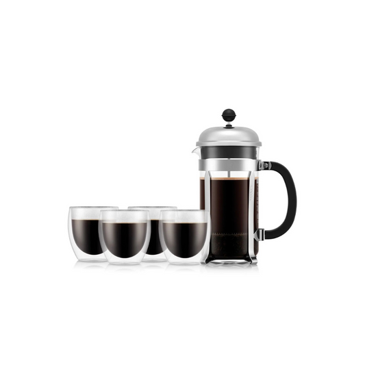 Cafetière à piston 1.0 l et 4 verres