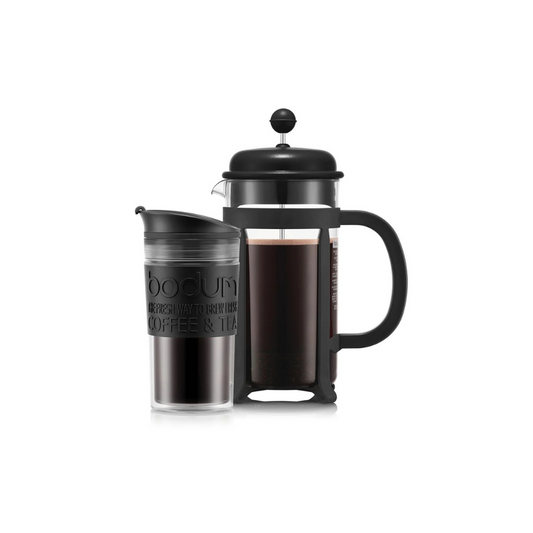 Cafetière à piston et mug isotherme