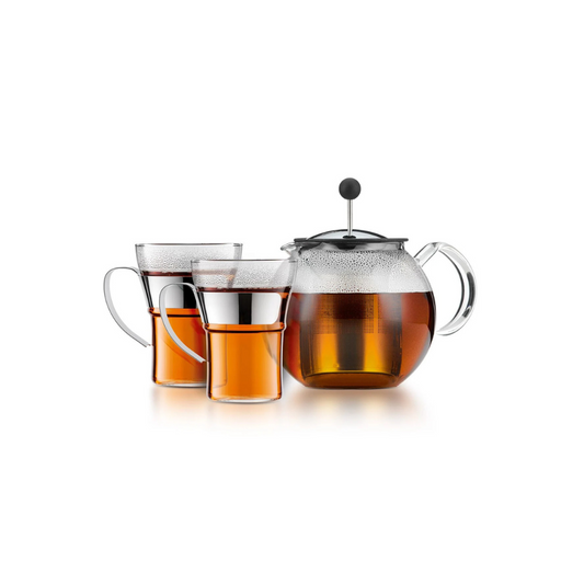 Théière à piston et ses 2 tasses
