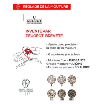 Moulin à poivre manuel en bois avec réservoir interchangeable