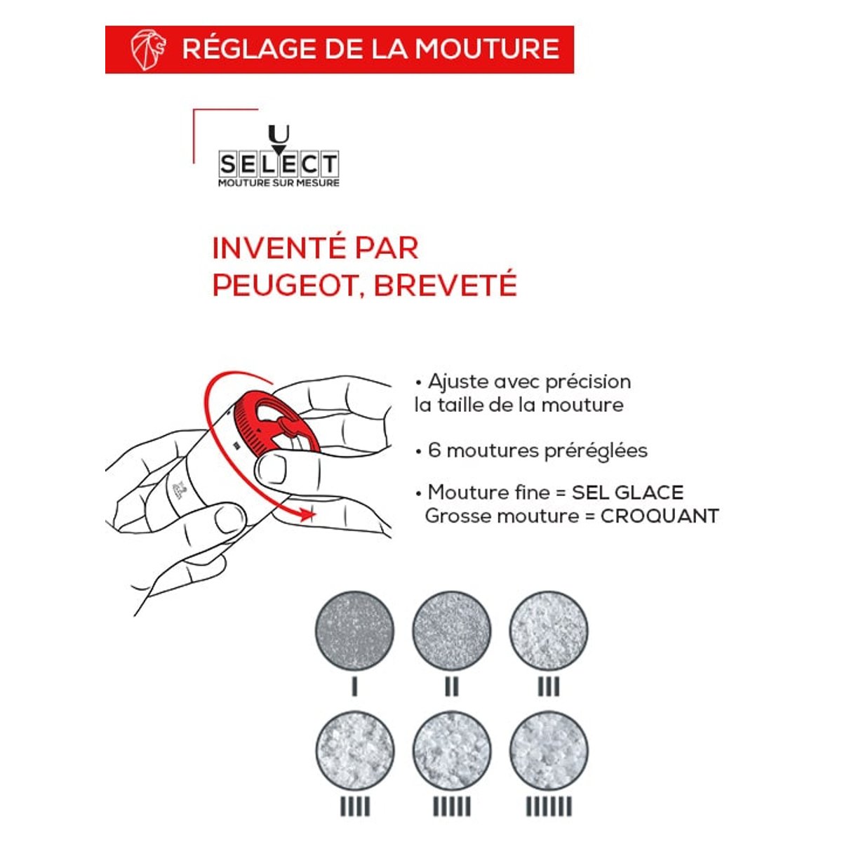 Moulin à sel manuel en bois avec réservoirs interchangeables