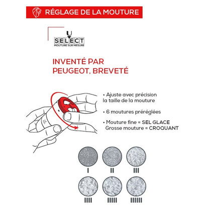 Moulin à sel manuel en bois avec réservoirs interchangeables